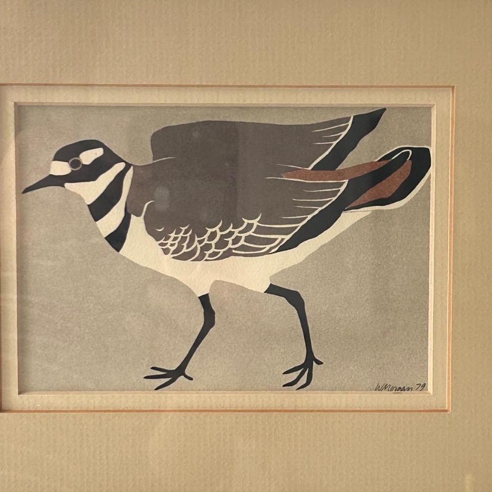 1979 Framed Original Signed Silkscreen “Killdeer Bird” By Artist Wendy Morgan - Picture 2 of 4